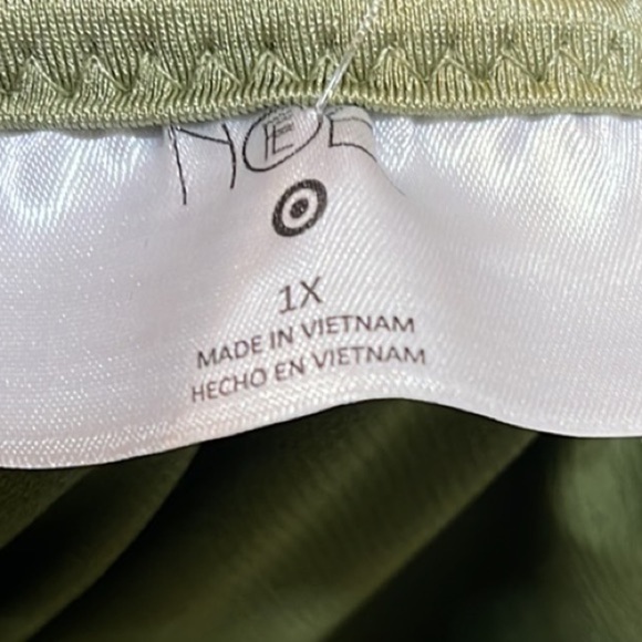 Fe Noel X Target Metallic High Leg Cheeky One Piece Swimsuit Dark Olive 1X NWT - Picture 7 of 9